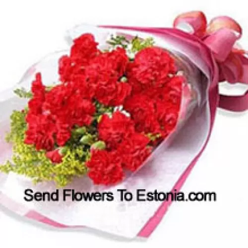 Bunch Of 19 Beautifully Wrapped Carnations